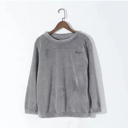 Women Velvet Pajama Set Loose Top and Warm Pants Home Casual Warm Woolen Suit Women Fleece Sets Winter Tracksuits