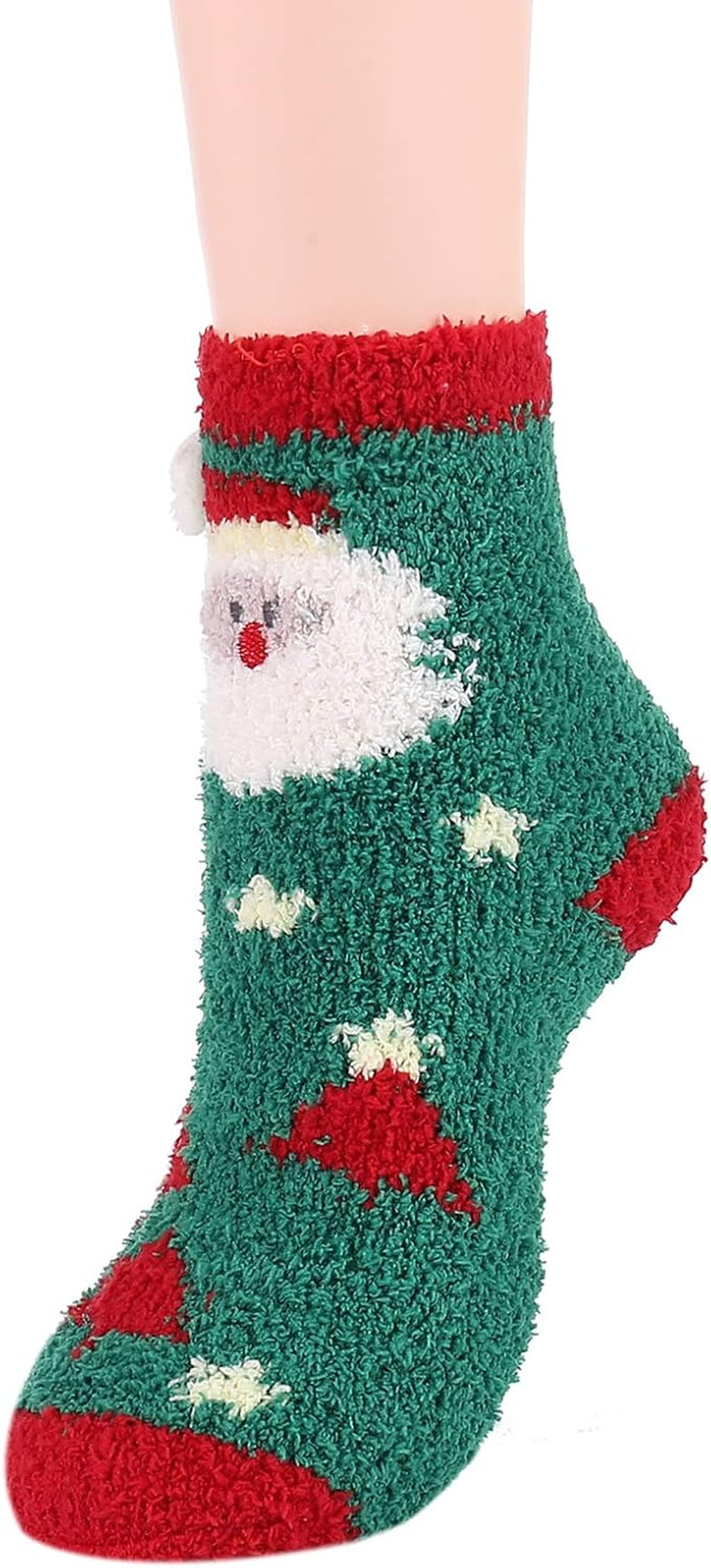 Womens Christmas Fuzzy Socks Fluffy Cozy Warm Super Soft Slipper Home Socks for Christmas