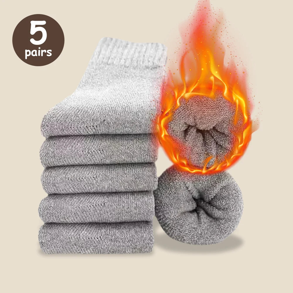 3/5 Pairs of Thick Woolen Socks for Men, Autumn and Winter Stockings, Towels to Keep Winter Warm, Crew Socks, Christmas Gift