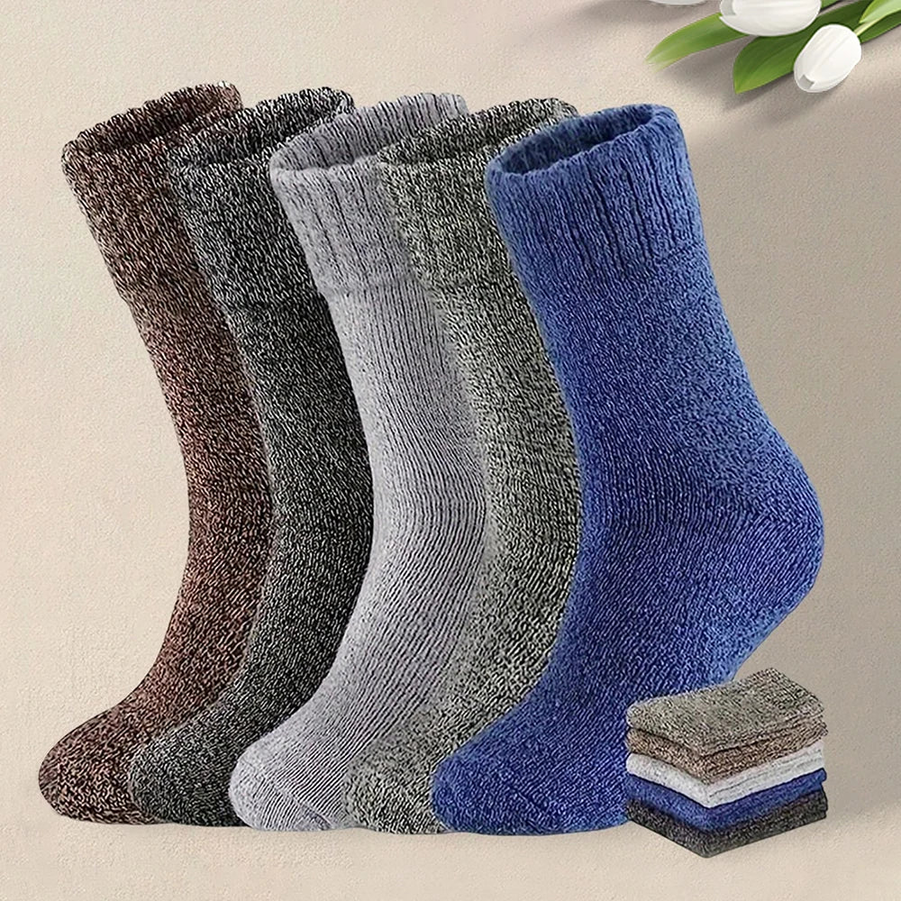 3/5 Pairs of Thick Woolen Socks for Men, Autumn and Winter Stockings, Towels to Keep Winter Warm, Crew Socks, Christmas Gift