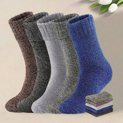 3/5 Pairs of Thick Woolen Socks for Men, Autumn and Winter Stockings, Towels to Keep Winter Warm, Crew Socks, Christmas Gift