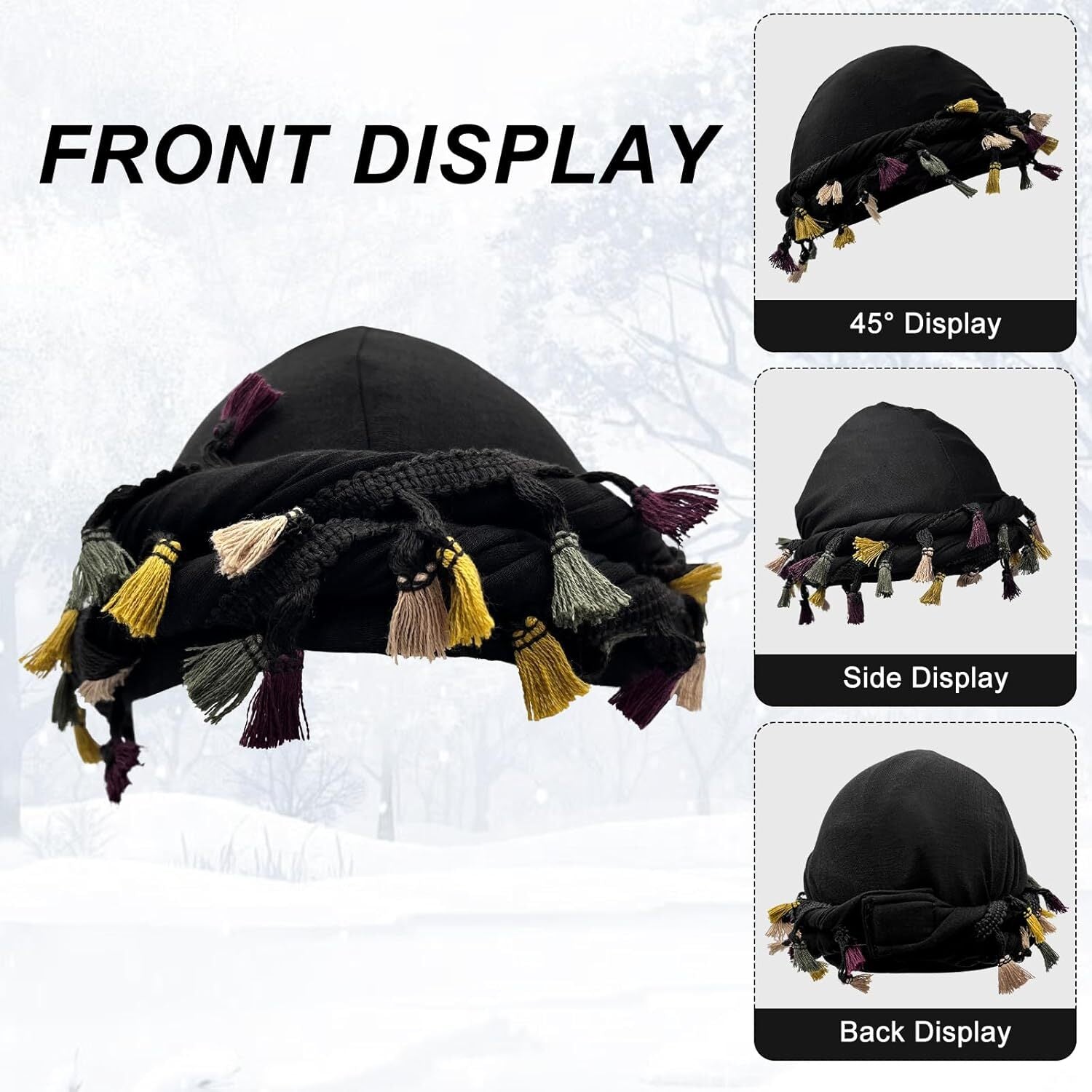 Turban for Men Adjustable Halo Silk Satin Lined Cap for Women Durag Twist Head W