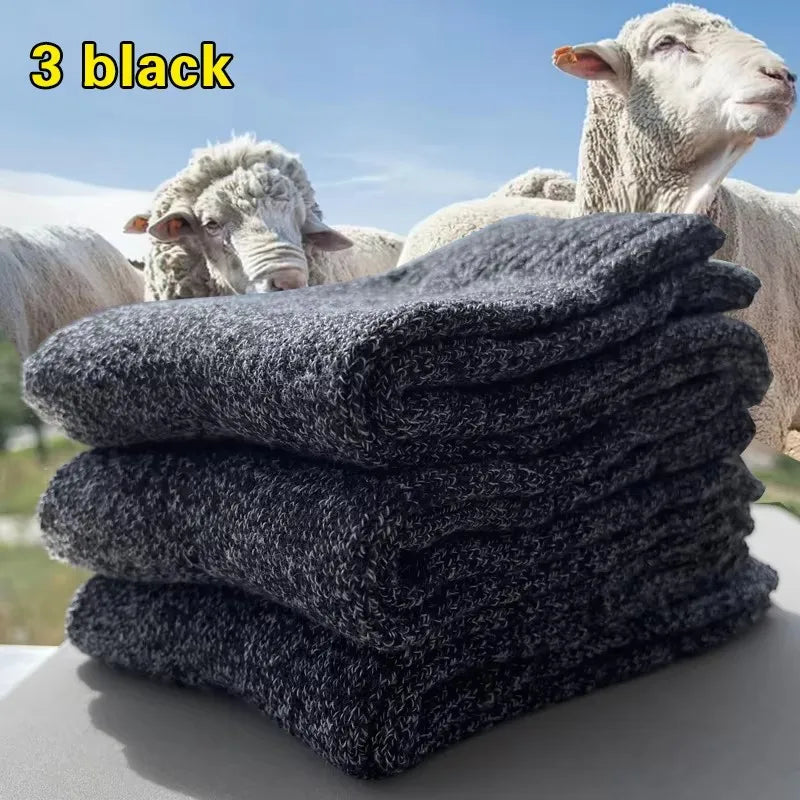 3/5 Pairs of Thick Woolen Socks for Men, Autumn and Winter Stockings, Towels to Keep Winter Warm, Crew Socks, Christmas Gift