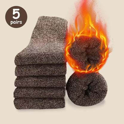 3/5 Pairs of Thick Woolen Socks for Men, Autumn and Winter Stockings, Towels to Keep Winter Warm, Crew Socks, Christmas Gift